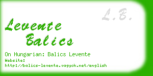 levente balics business card